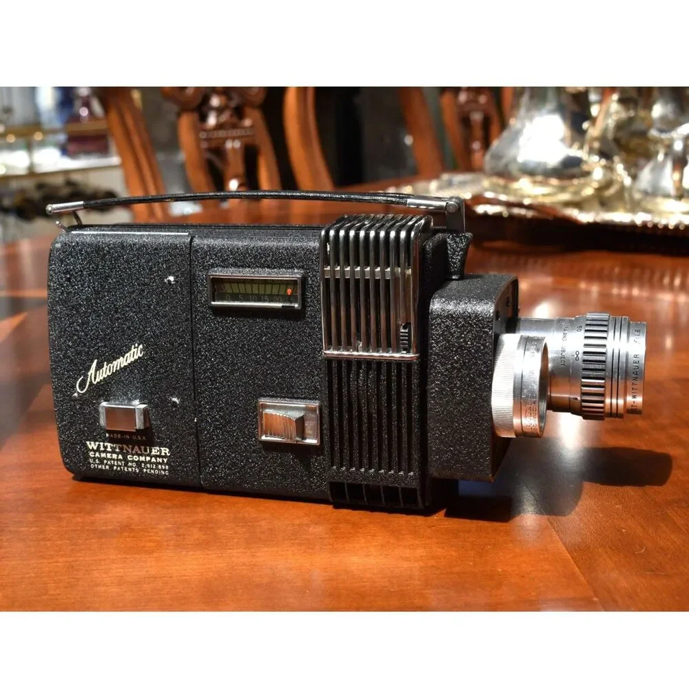 Rare Wittnauer Cine-Twin Zoom 800 8mm Movie Camera 1962 USA w/ Case & Manual
